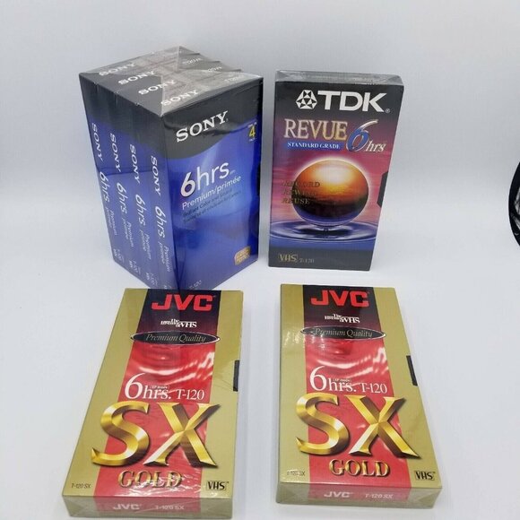 Blank VHS Tapes 6hrs T-160 High Quality NEW Sealed Sony TDK JVC Lot 7 - Picture 2 of 5